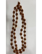 Satvik Gold Plated Rudraksh Mala, For Neck Wearing, Prayer, Rosary Japmala